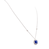Tanzanite Halo Diamond Necklace