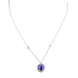 Tanzanite Halo Diamond Necklace