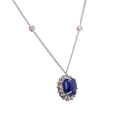 Tanzanite Halo Diamond Necklace
