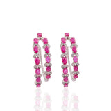 Nyra Ruby & Diamond Hoops