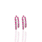 Nyra Ruby & Diamond Hoops