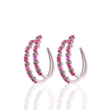 Nyra Ruby & Diamond Hoops