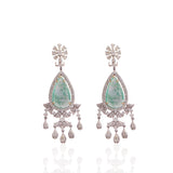 Zarine Emerald & Diamond Danglers